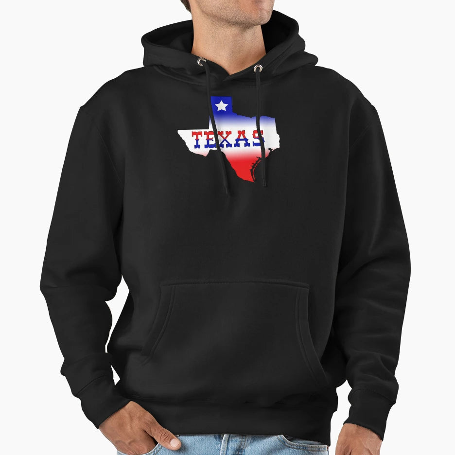 Texas Map Texas Flag Hoodie - Novelty Apparel Unisex - T-Shirt, Sweatshirt, Hoodie