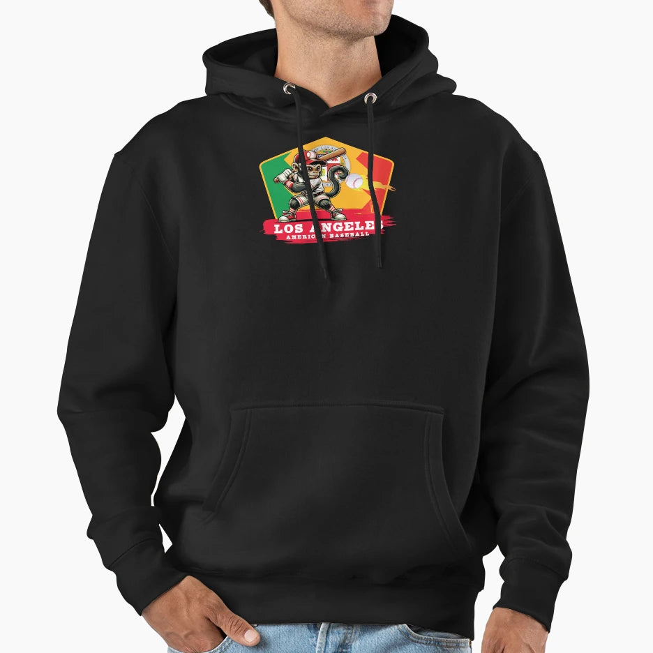Usa American Baseball Los Angeles Baseball Hoodie - Novelty Apparel Unisex - T-Shirt, Sweatshirt, Hoodie