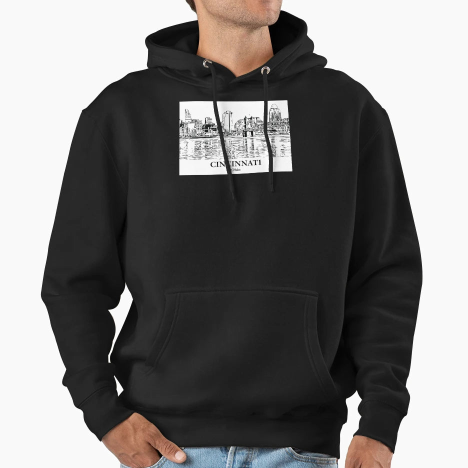 Cincinnati Ohio Hoodie - Novelty Apparel for Adults - T-Shirt, Sweatshirt, Hoodie