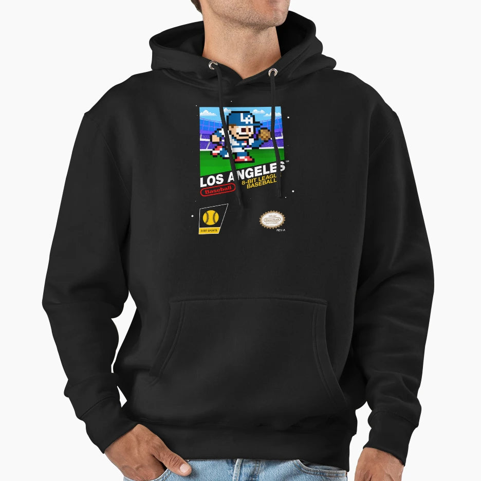 Los Angeles 8 Bit Videogame Cart Hoodie - Minimalist Print for Adults - T-Shirt, Sweatshirt, Hoodie