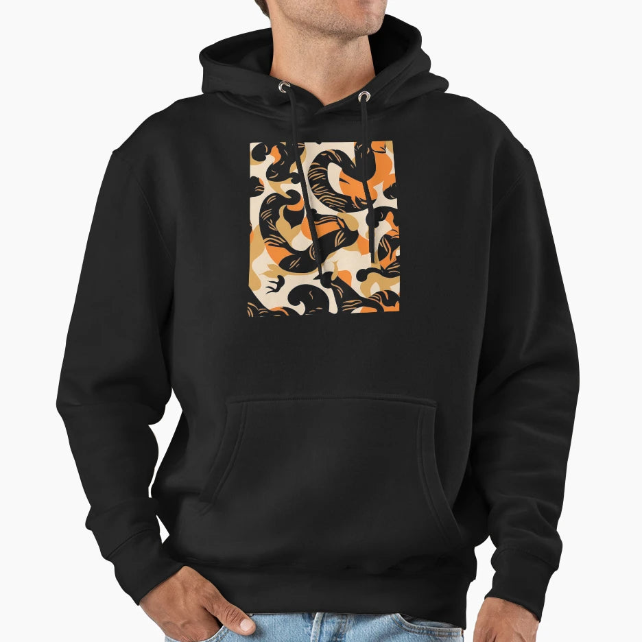 Abstract Forms Snakes Tiger Stripes Hoodie - Unique Graphic Unisex - T-Shirt, Sweatshirt, Hoodie