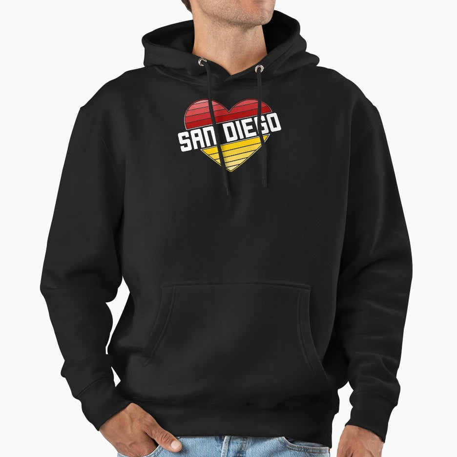San Diego I Love San Diego Gradient Flag Hoodie - Graphic Print for Adults - T-Shirt, Sweatshirt, Hoodie
