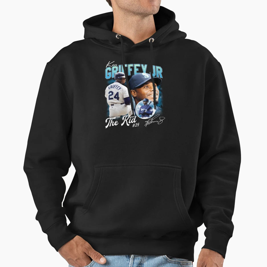Ken Griffey Jr Basketball Legend Hoodie - Custom Art Print Unisex - T-Shirt, Sweatshirt, Hoodie