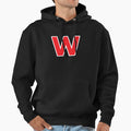 W Initial Letter W Red And White Hoodie - Unique Graphic Men Women - T-Shirt, Sweatshirt, Hoodie