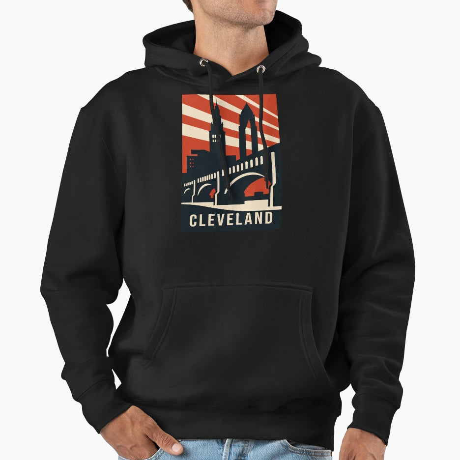 Cleveland Travel Hoodie - Custom Art Print for Adults - T-Shirt, Sweatshirt, Hoodie