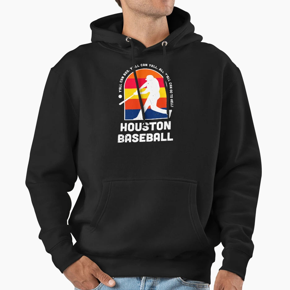 Yall Can Go To Hell Sunset Houston Fans Hoodie - Minimalist Print Unisex - T-Shirt, Sweatshirt, Hoodie