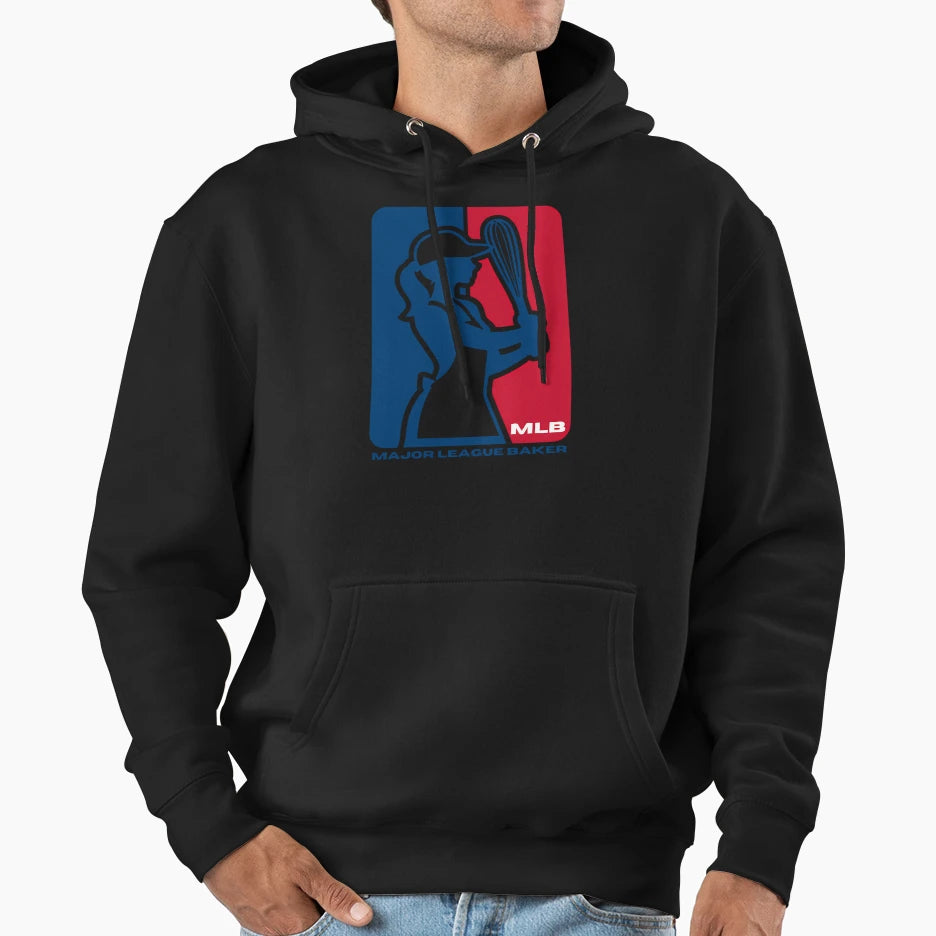 Major League Baker Mlb Logo Baking Parody Hoodie - Custom Art Print Unisex - T-Shirt, Sweatshirt, Hoodie