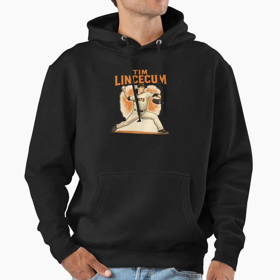 Tim Lincecum Baseball Legend Pitching Art Hoodie - Novelty Apparel Unisex - T-Shirt, Sweatshirt, Hoodie
