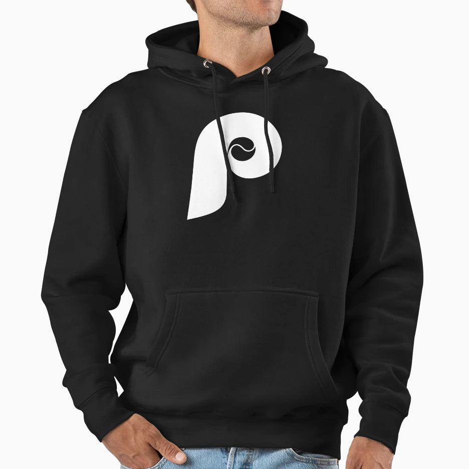 White P Initial Font Hoodie - Minimalist Print Unisex - T-Shirt, Sweatshirt, Hoodie