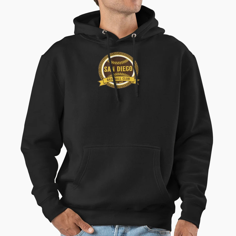 San Diego Baseball White Hoodie - Custom Art Print for Adults - T-Shirt, Sweatshirt, Hoodie
