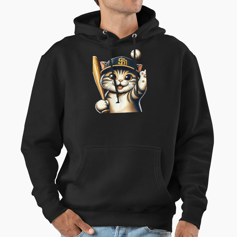 Padres Cat Hoodie - Casual Everyday Wear for Adults - T-Shirt, Sweatshirt, Hoodie