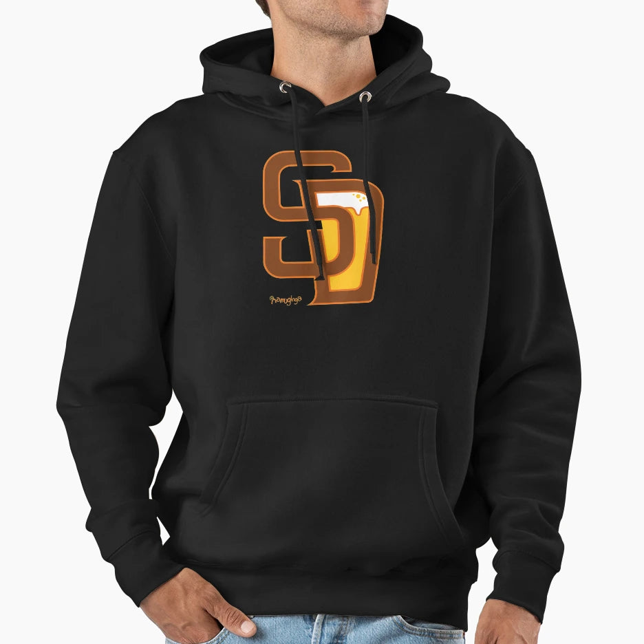 San Diego Baseball Beer Hoodie - Novelty Apparel Men Women - T-Shirt, Sweatshirt, Hoodie