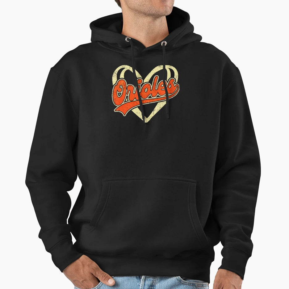 Oriole Heart Bird Watcher Lover Birding Hoodie - Streetwear Style Men Women - T-Shirt, Sweatshirt, Hoodie