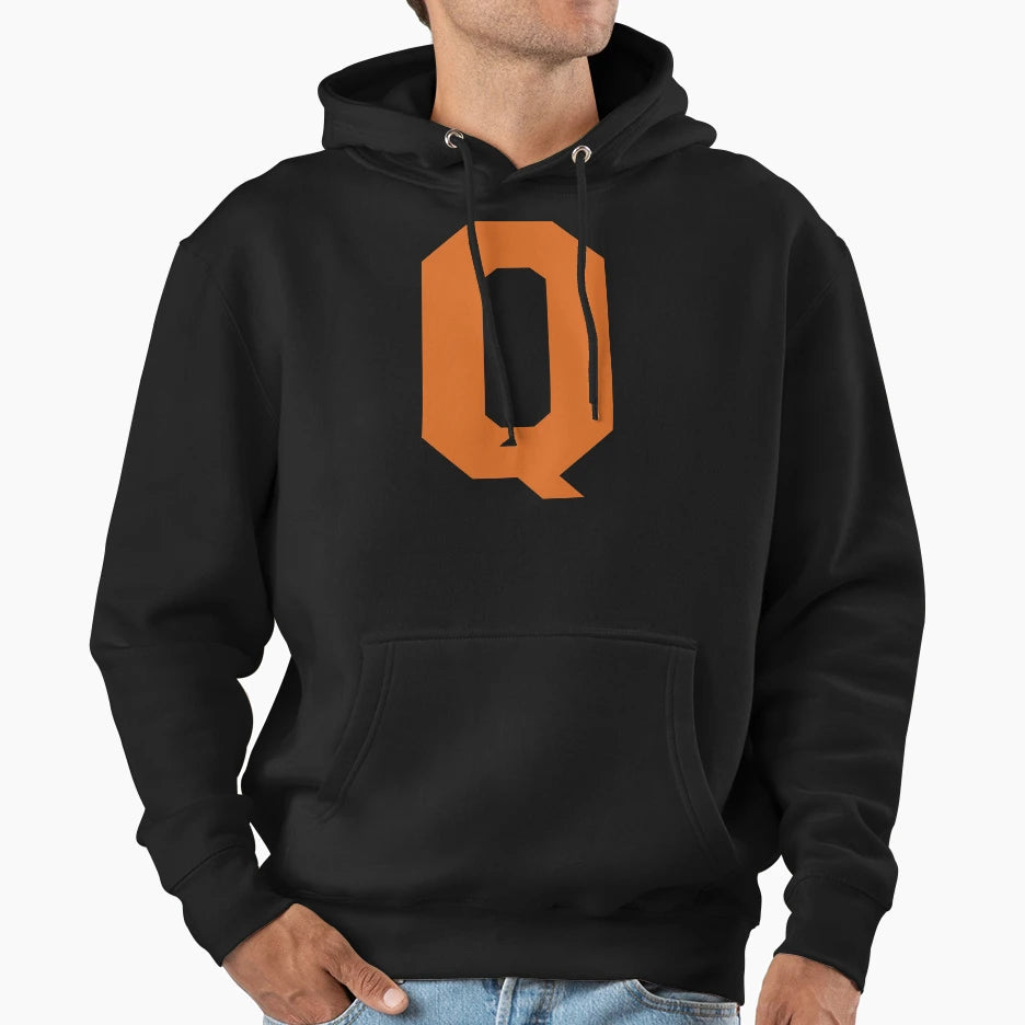 Alphabet Orange Q Sports Letter Q Hoodie - Graphic Print Unisex - T-Shirt, Sweatshirt, Hoodie