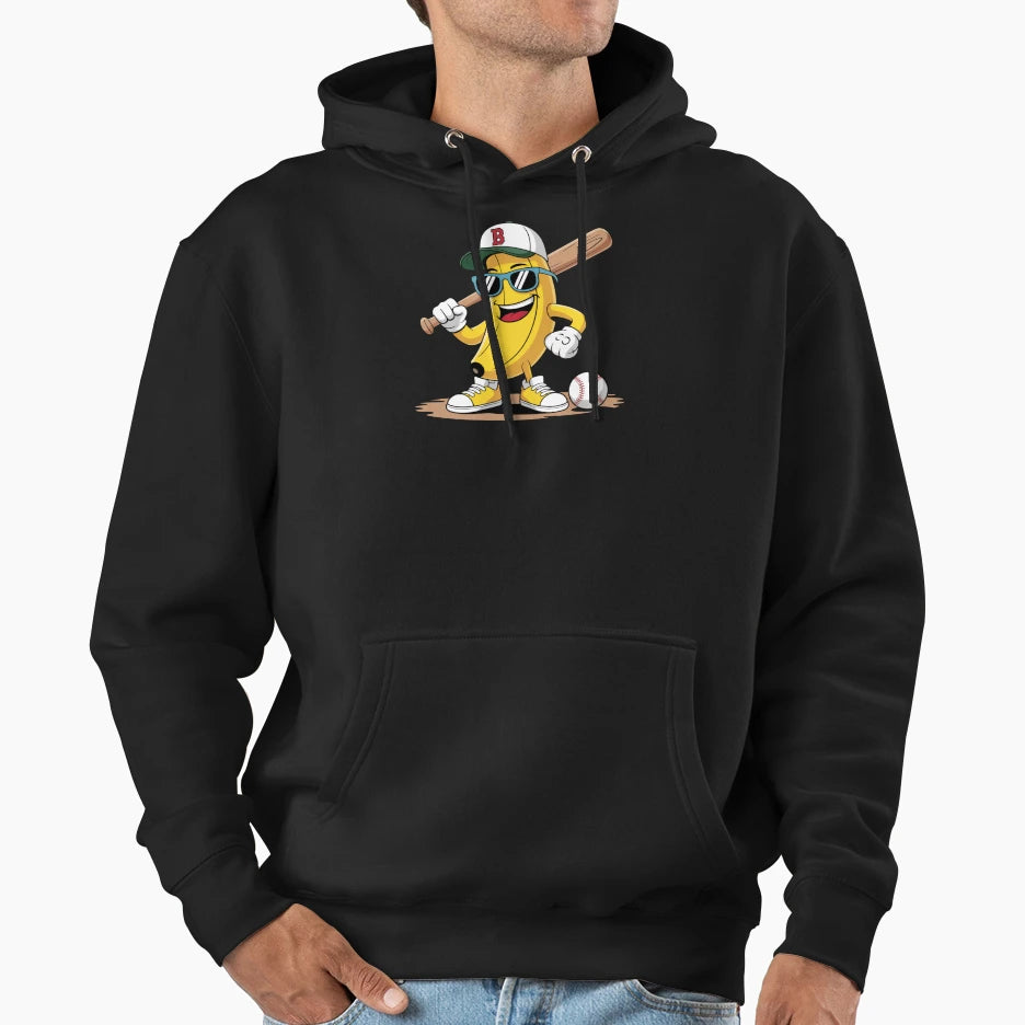 Banana Baseball Funky Banana Baseball Hoodie - Novelty Apparel for Adults - T-Shirt, Sweatshirt, Hoodie