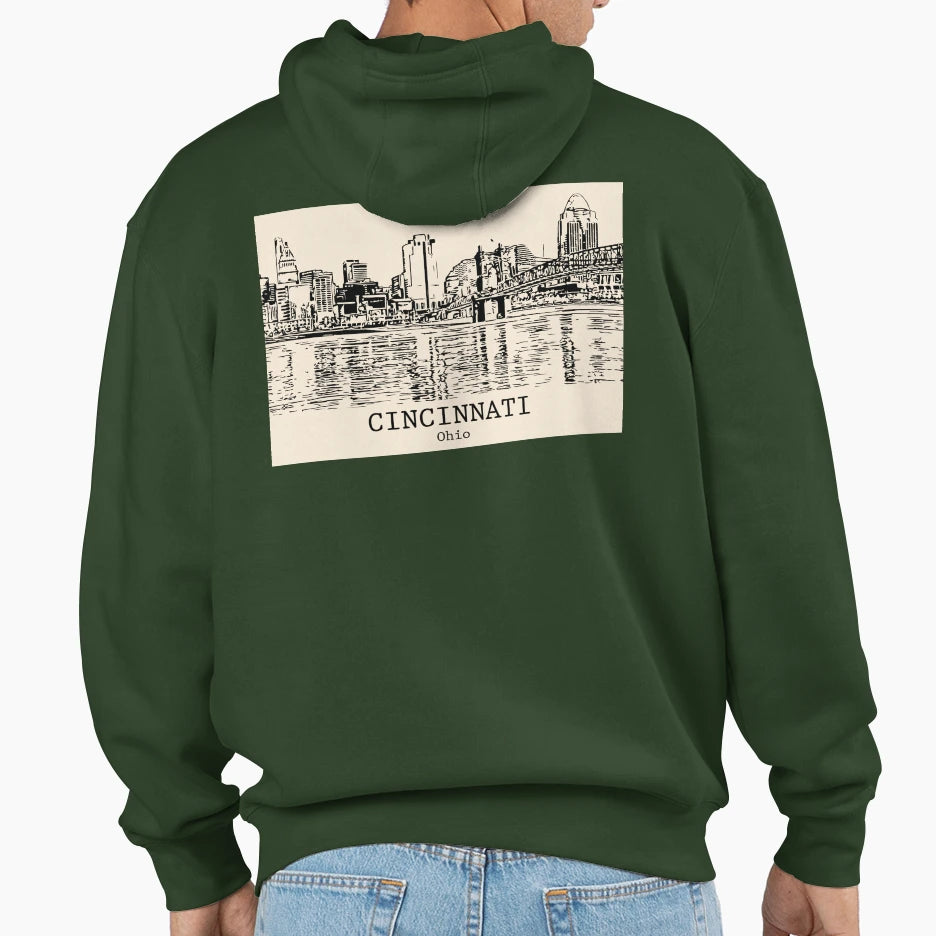 Cincinnati Ohio Hoodie - Streetwear Style for Adults - T-Shirt, Sweatshirt, Hoodie