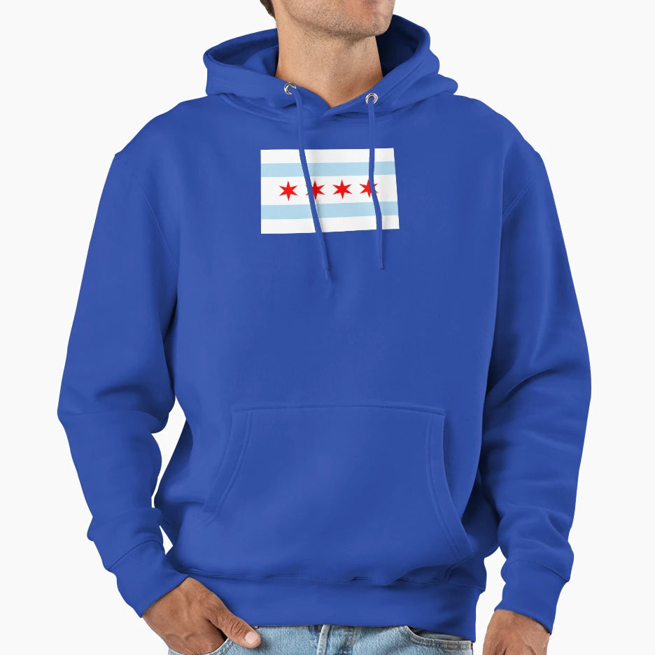 Flag Chicago Hoodie - Graphic Print Unisex - T-Shirt, Sweatshirt, Hoodie