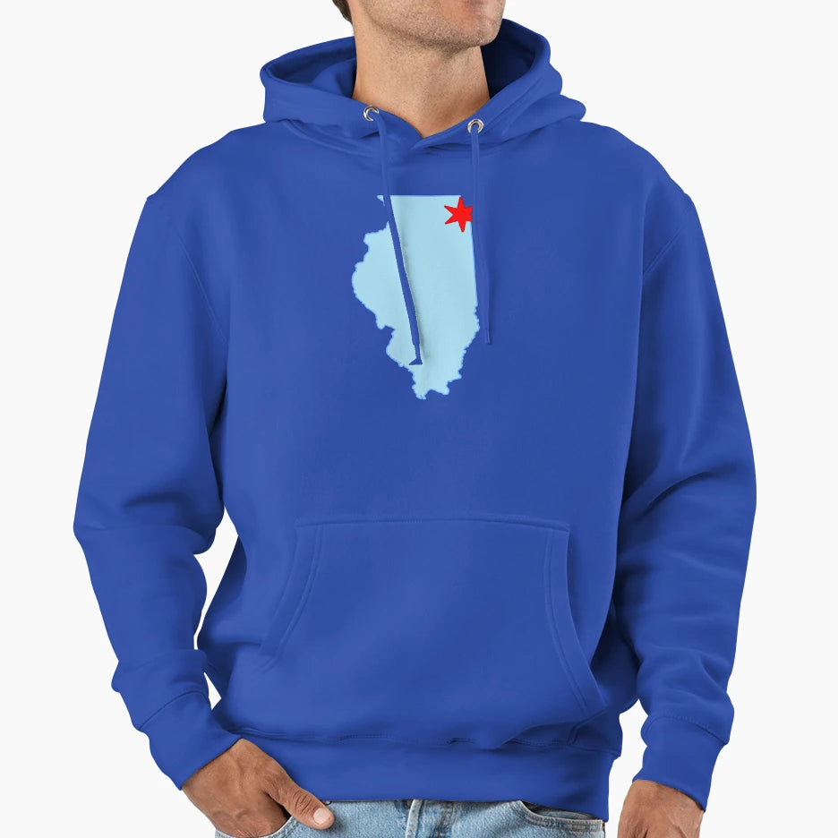 Chicago Illinois Hoodie - Minimalist Print for Adults - T-Shirt, Sweatshirt, Hoodie