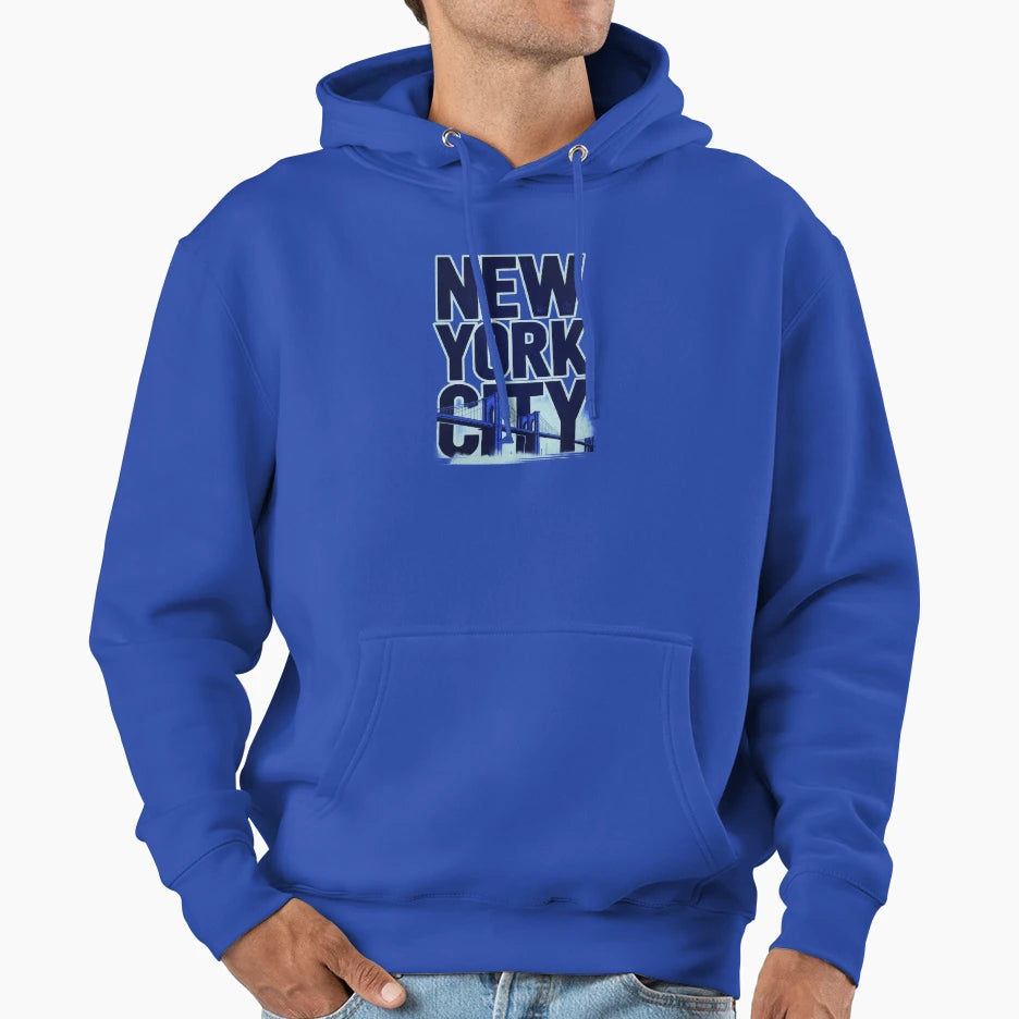New York City Typography Minimalist Hoodie - Streetwear Style Men Women - T-Shirt, Sweatshirt, Hoodie