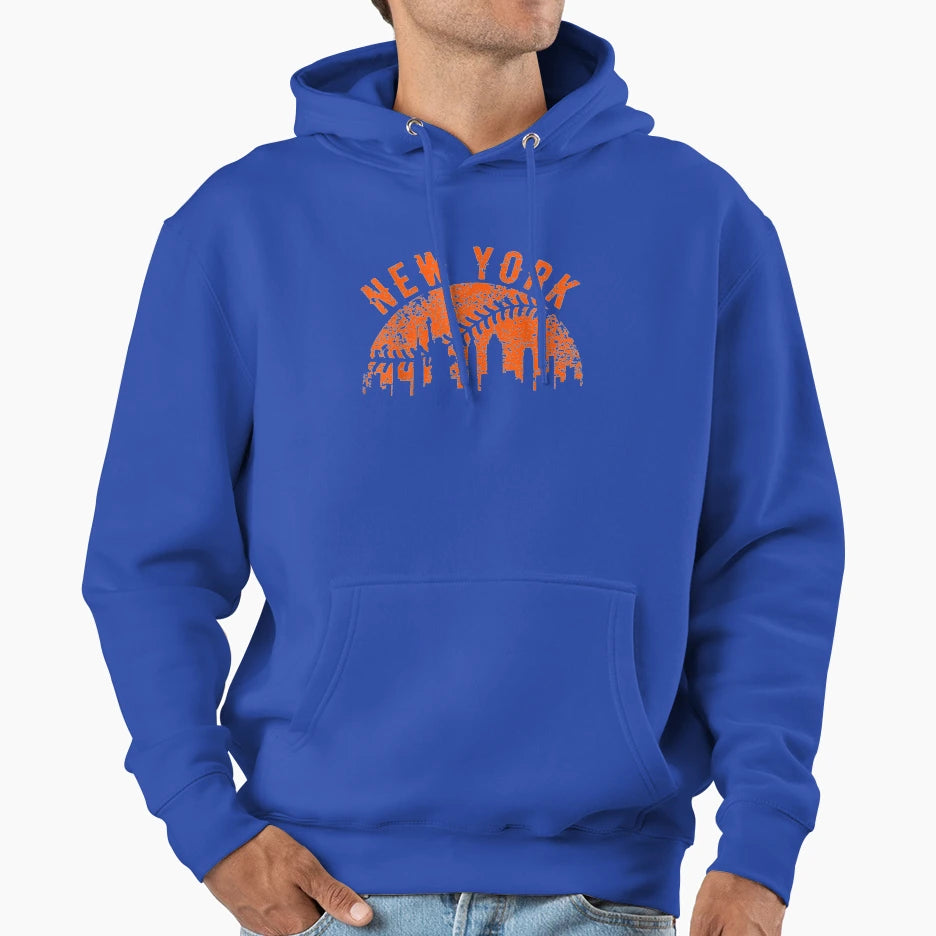 New York Ny Skyline City Baseball Met Hoodie - Custom Art Print for Adults - T-Shirt, Sweatshirt, Hoodie