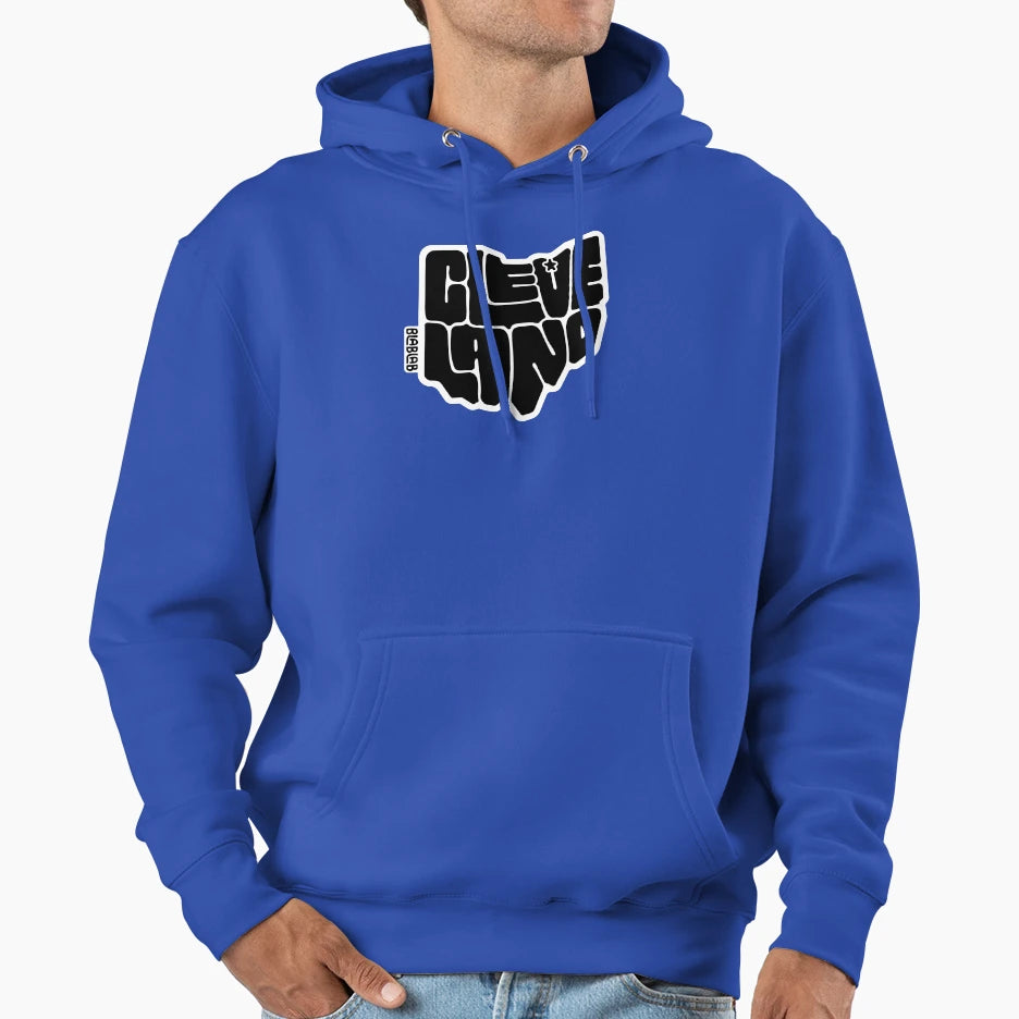 Cleveland Ohio City Typography Hoodie - Minimalist Print Unisex - T-Shirt, Sweatshirt, Hoodie