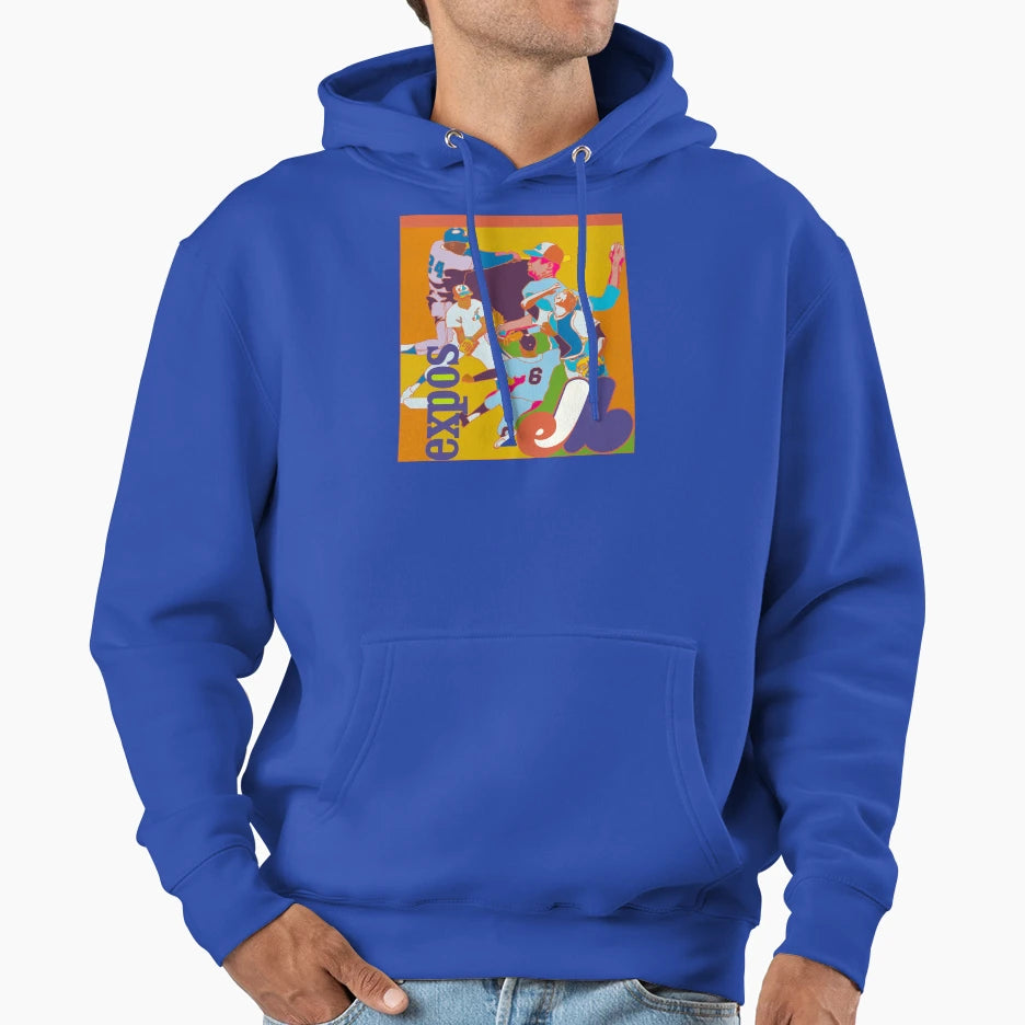 Defunct 70S Montreal Expos Collage Hoodie - Streetwear Style for Adults - T-Shirt, Sweatshirt, Hoodie