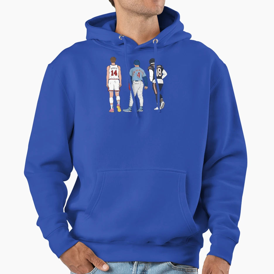 Chicago Big 3 Hoodie - Casual Everyday Wear Unisex - T-Shirt, Sweatshirt, Hoodie