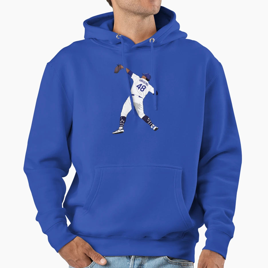 Brusdar Graterol Bazooka Hoodie - Unique Graphic for Adults - T-Shirt, Sweatshirt, Hoodie