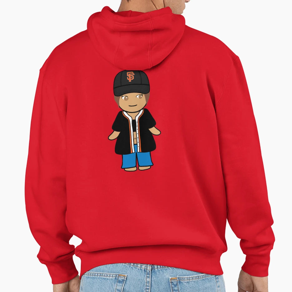 Sf Baseball Girlie Black Jersey Beige Hat Hoodie - Trendy Graphic Unisex - T-Shirt, Sweatshirt, Hoodie