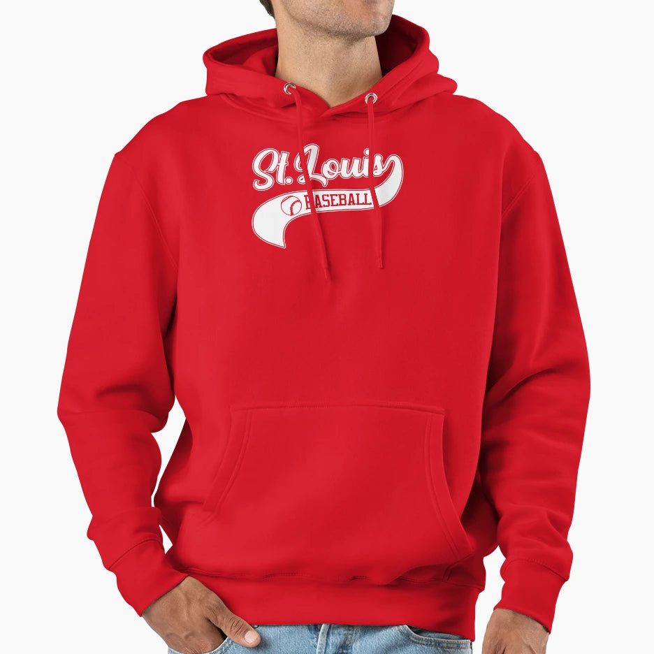St Louis Baseball Swoosh Hoodie - Graphic Print Unisex - T-Shirt, Sweatshirt, Hoodie