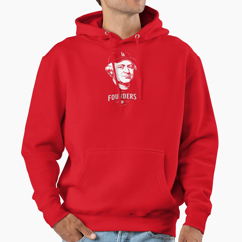 John Adams Founding Father Baseball Player Hoodie - Trendy Graphic Unisex - T-Shirt, Sweatshirt, Hoodie
