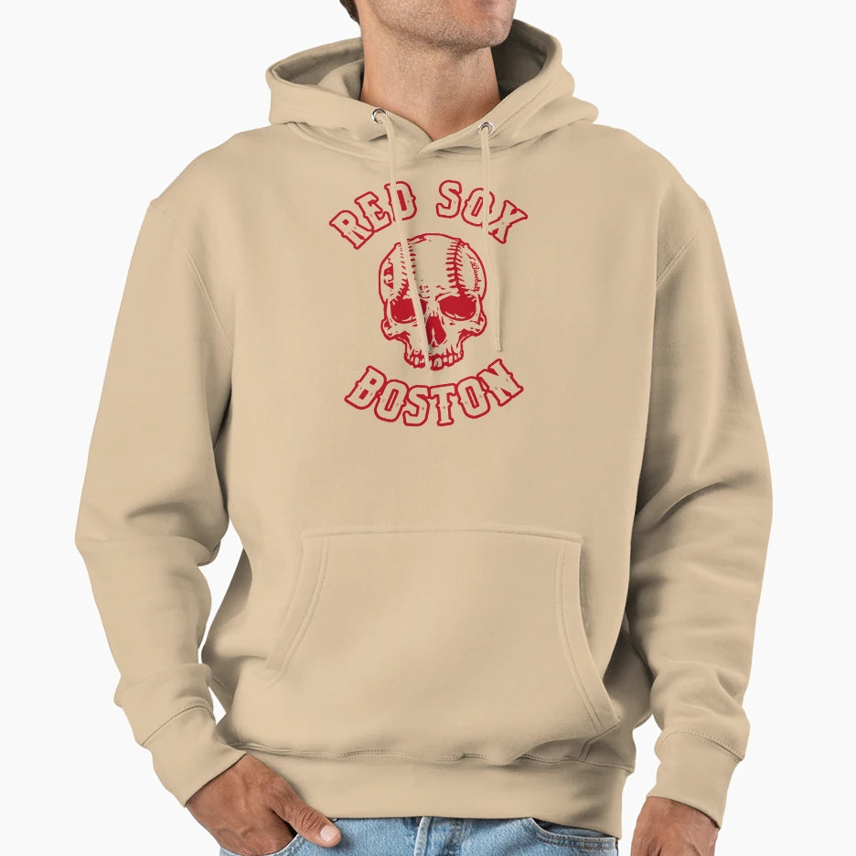 Red Sox Skull Hoodie - Custom Art Print Men Women - T-Shirt, Sweatshirt, Hoodie