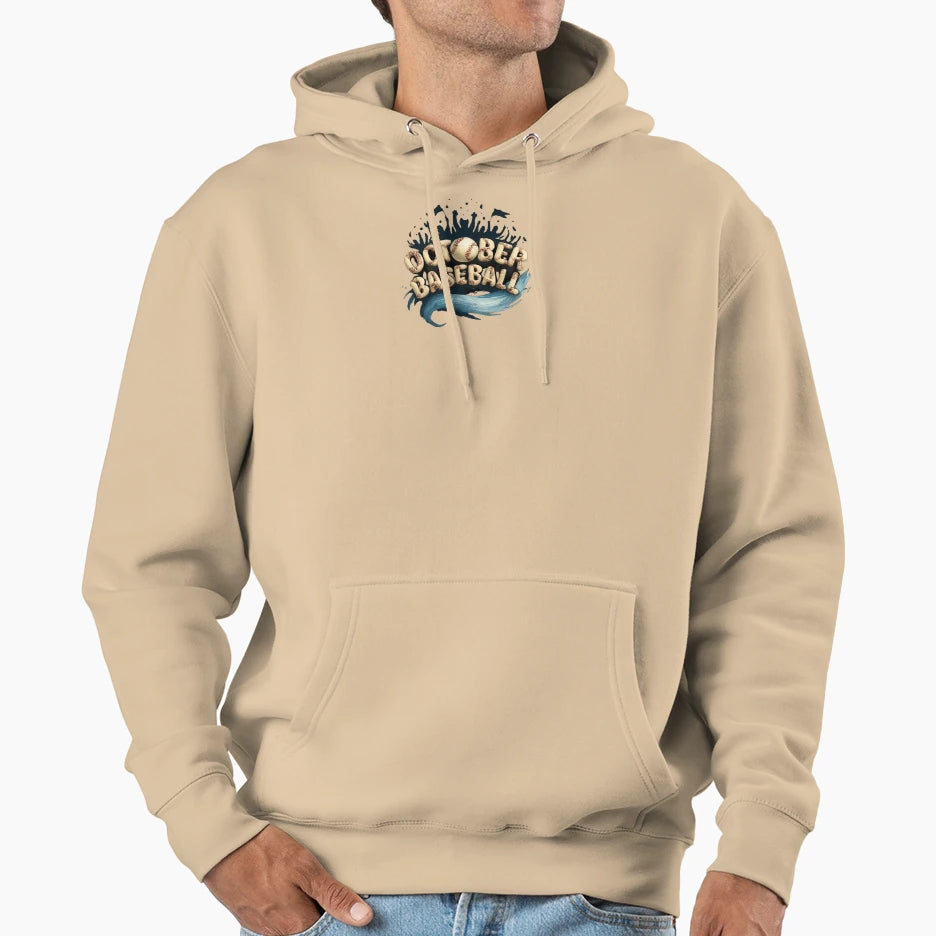 October Baseball Wave Energy Ivory Hoodie - Minimalist Print Men Women - T-Shirt, Sweatshirt, Hoodie