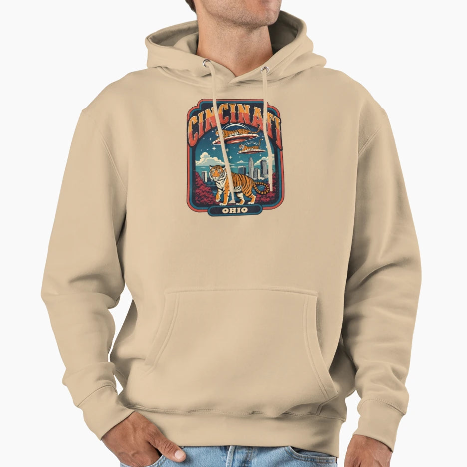 Sci Fi Cincinnati Tiger T-Shirt - Aesthetic Graphic for Adults - T-Shirt, Sweatshirt, Hoodie