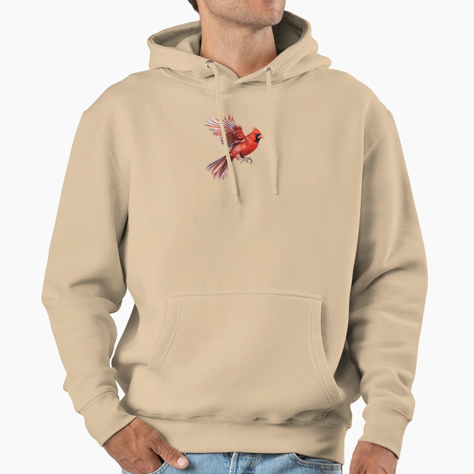 Cardinal Bird Flight Hoodie - Aesthetic Graphic for Adults - T-Shirt, Sweatshirt, Hoodie