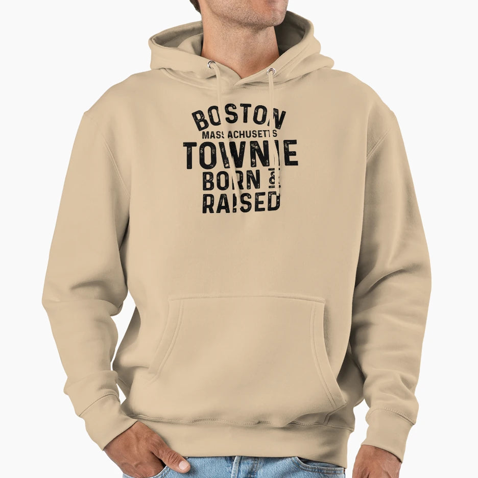 Boston Ma Townie Local Hoodie - Fun Novelty Design for Adults - T-Shirt, Sweatshirt, Hoodie