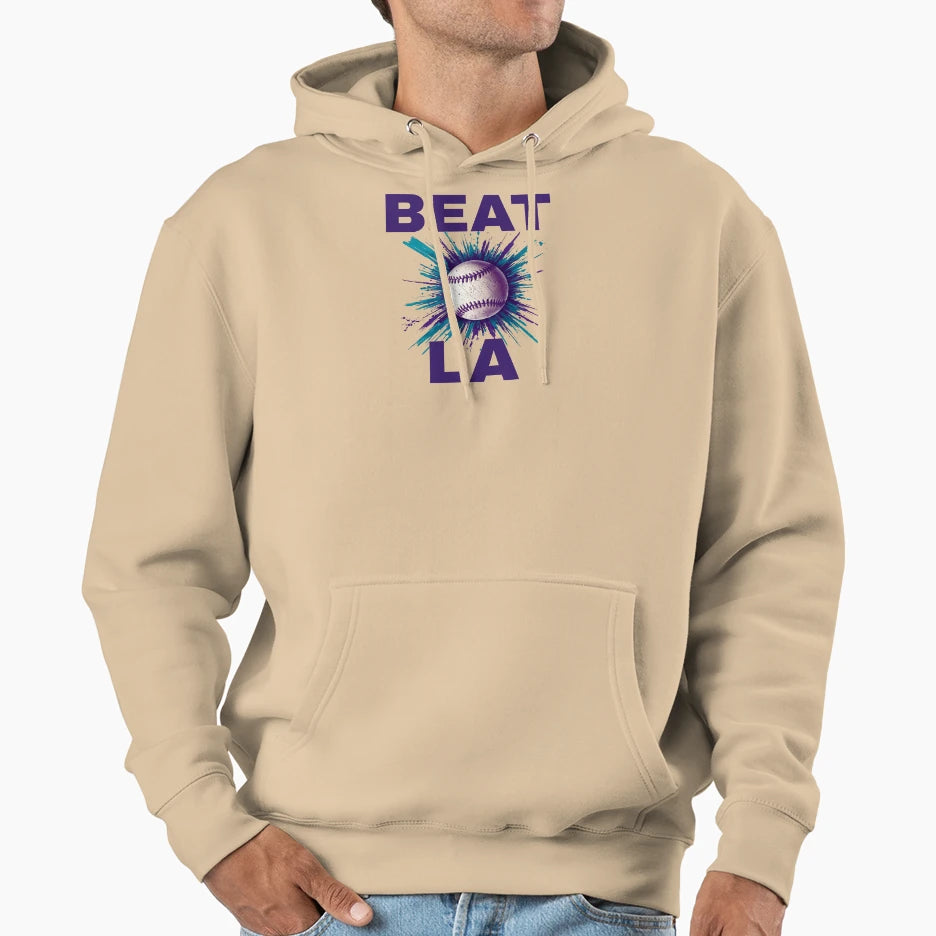 Beat La Ari Dbacks Purple Text Hoodie - Unique Graphic for Adults - T-Shirt, Sweatshirt, Hoodie