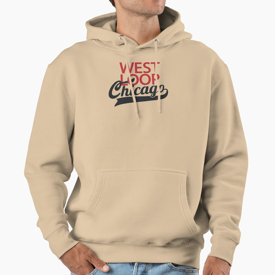 West Loop Chicago Logo Chicago Hoodie - Casual Everyday Wear Men Women - T-Shirt, Sweatshirt, Hoodie