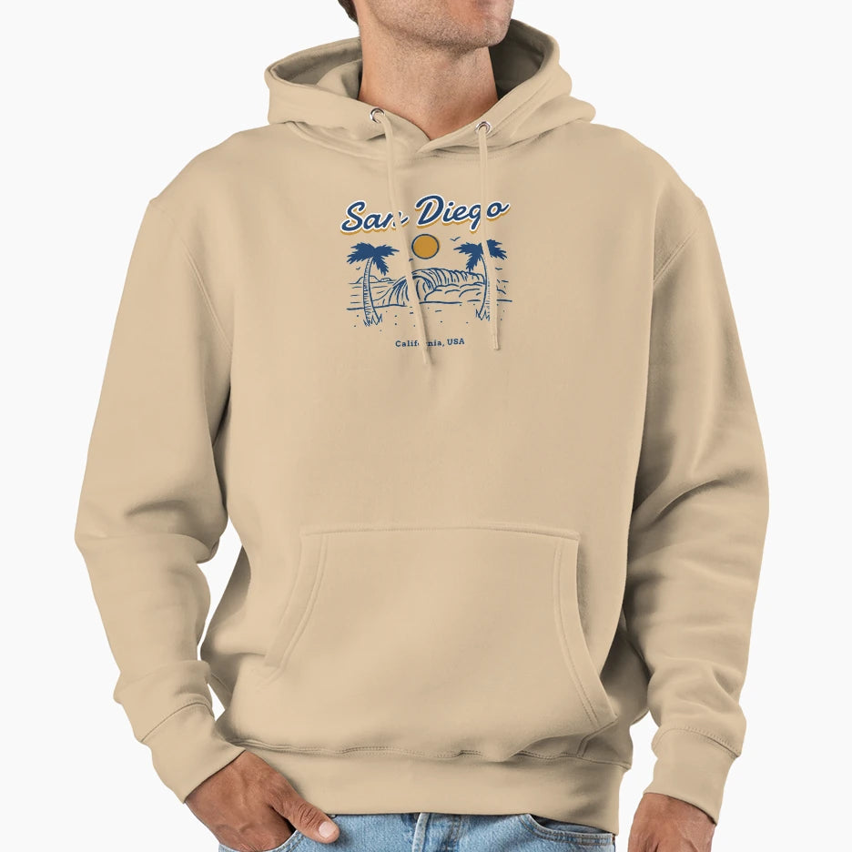 San Diego California Usa Palm Trees Hoodie - Streetwear Style Men Women - T-Shirt, Sweatshirt, Hoodie