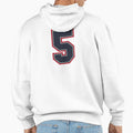 5 Navy Grey Red Sports Number Five Hoodie - Unique Graphic Unisex - T-Shirt, Sweatshirt, Hoodie