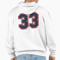 33 Navy Grey Red Sports Number Thirty Three Hoodie - Graphic Print Unisex - T-Shirt, Sweatshirt, Hoodie