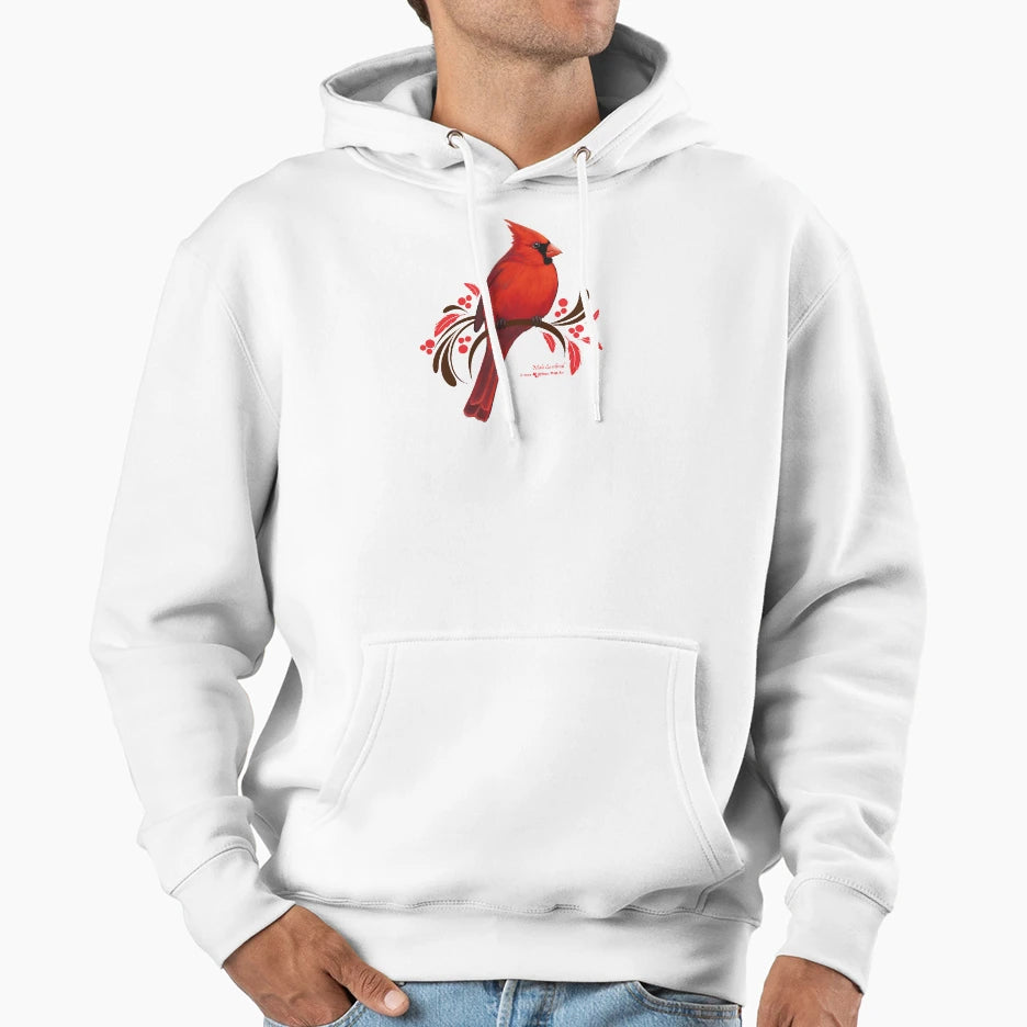 Male Cardinal Hoodie - Fun Novelty Design Unisex - T-Shirt, Sweatshirt, Hoodie