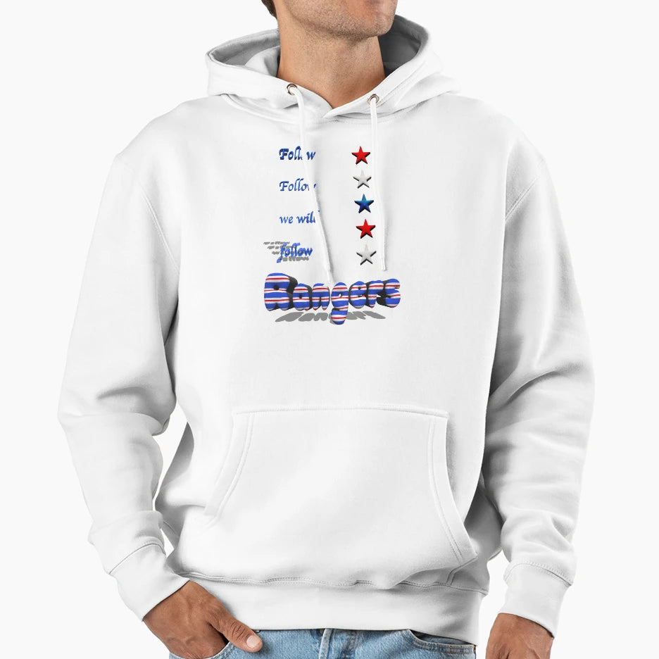 Rangers Follow Follo Hoodie - Minimalist Print for Adults - T-Shirt, Sweatshirt, Hoodie