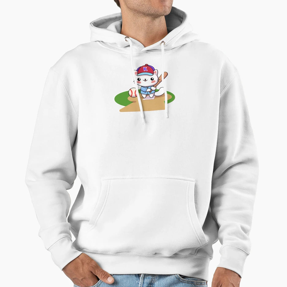 2 Baseball Cat Hoodie - Unique Graphic for Adults - T-Shirt, Sweatshirt, Hoodie