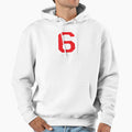 Jersey Uniform Number 6 Block Lettering Hoodie - Aesthetic Graphic Unisex - T-Shirt, Sweatshirt, Hoodie
