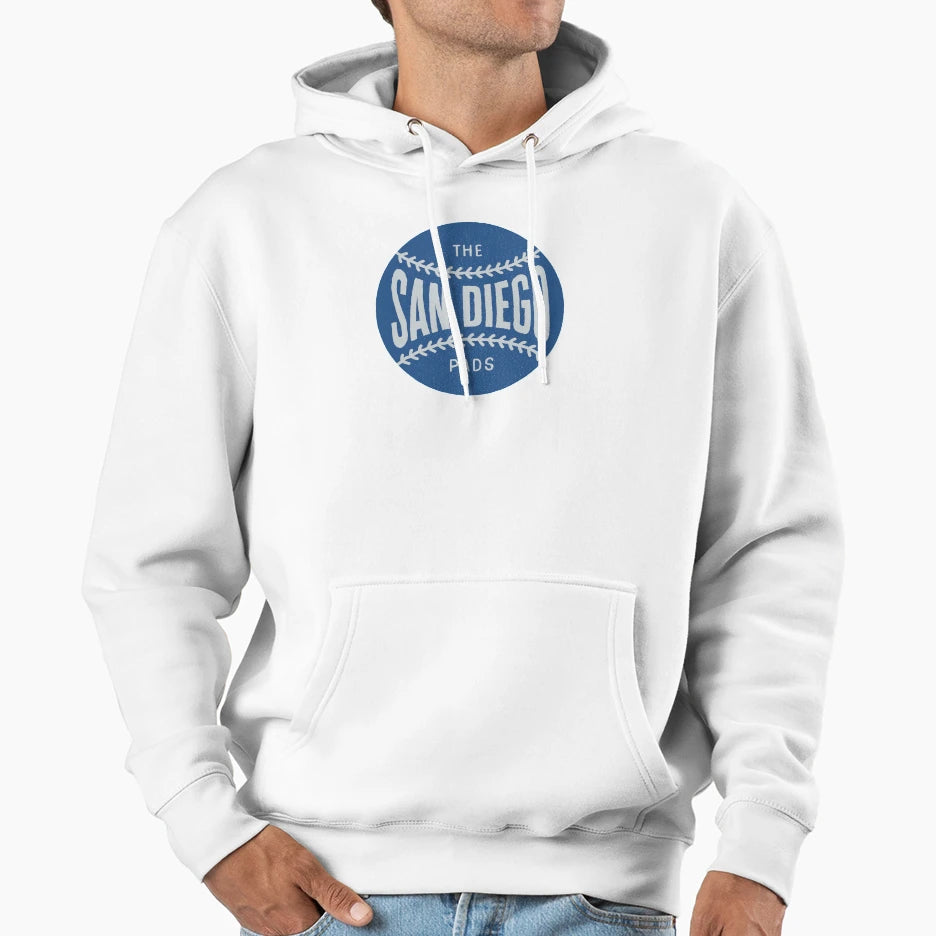 San Diego Baseball Ball Stitching Hoodie - Casual Everyday Wear Men Women - T-Shirt, Sweatshirt, Hoodie