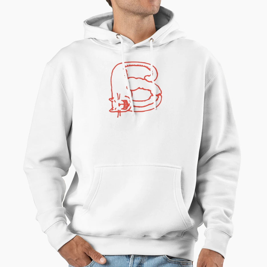 Cat Initial Monogram B Hoodie - Unique Graphic Unisex - T-Shirt, Sweatshirt, Hoodie