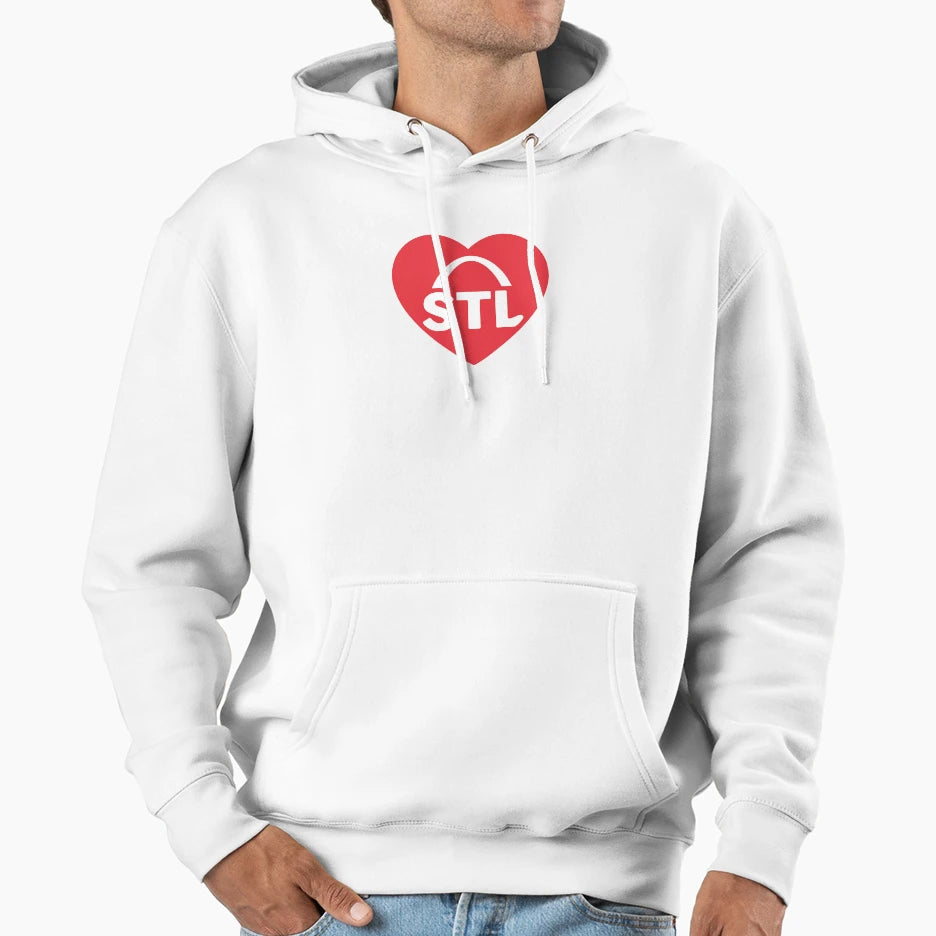 St Louis Heart Cardinals Colors Hoodie - Custom Art Print for Adults - T-Shirt, Sweatshirt, Hoodie