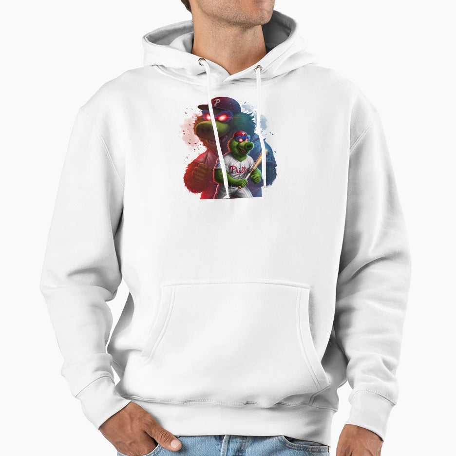 Angry Green Mascot Baseball Batter Hoodie - Aesthetic Graphic for Adults - T-Shirt, Sweatshirt, Hoodie