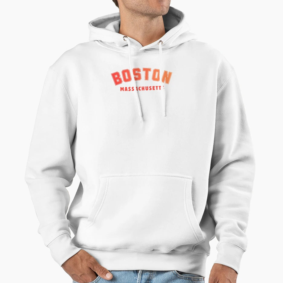 Boston Massachusetts Gradient Hoodie - Custom Art Print Men Women - T-Shirt, Sweatshirt, Hoodie
